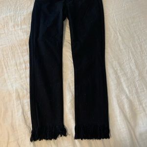 Just Black Denim ruffle crop jeans